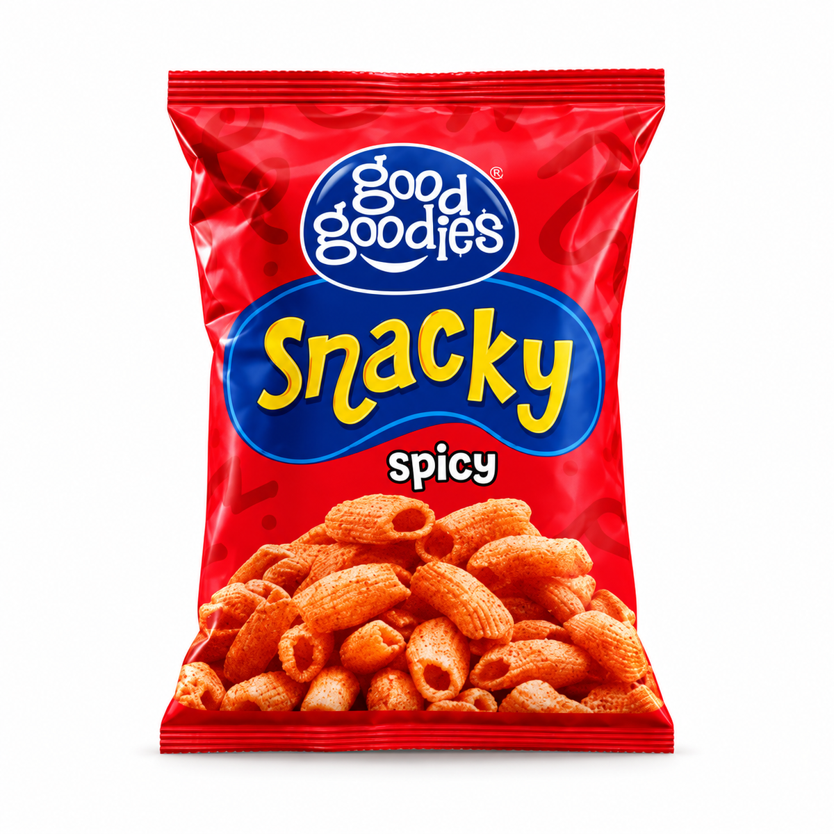 Good Goodies Snacky Spicy bag on white background