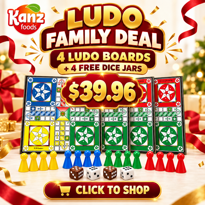 Ludo Board 4-Pack with 4 FREE Dice Accessories Jars