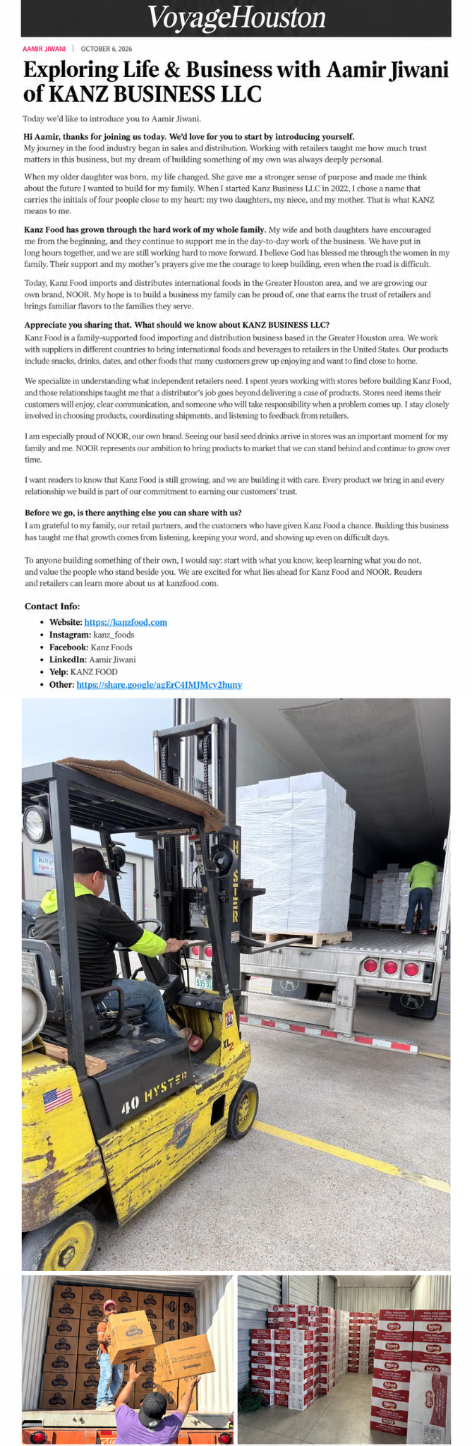 VoyageHouston feature supplied by KANZ FOOD